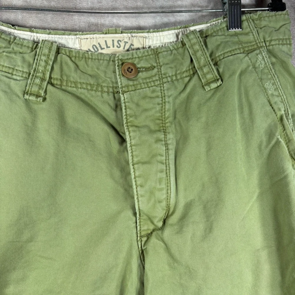Hollister Shorts Men 30 Green Classic Fit Cotton Twill Chino Casual Cargo Pocket